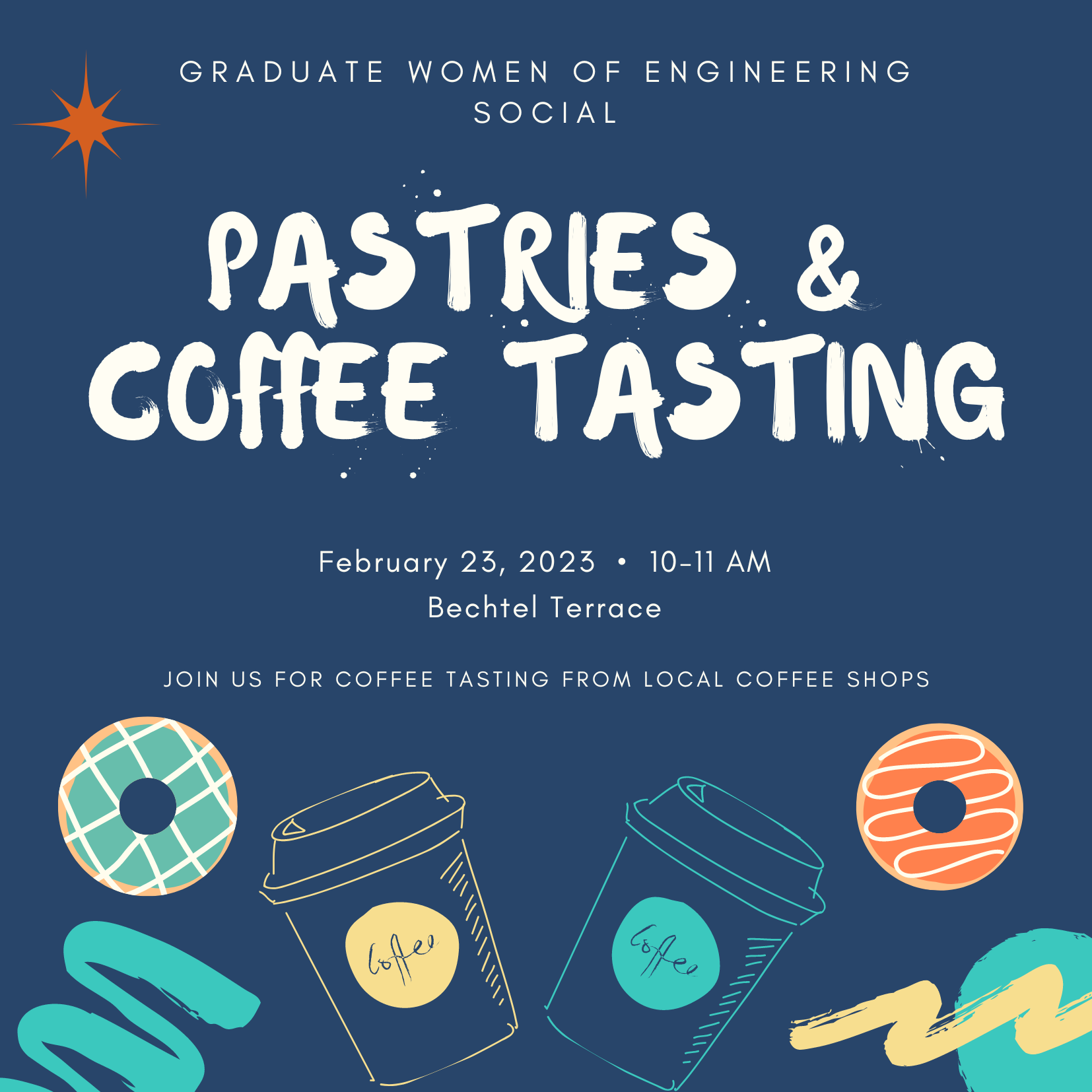 Flyer for Coffee and pastry tasting social